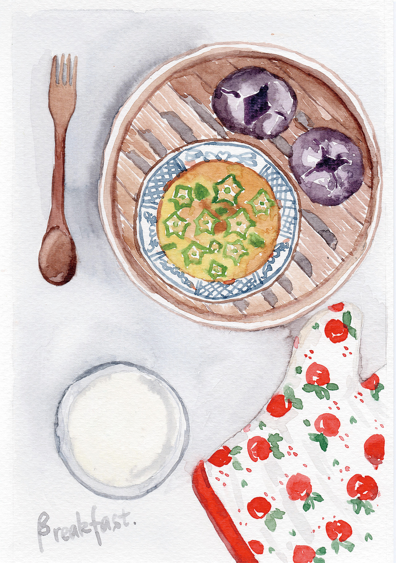 水彩手绘——breakfast