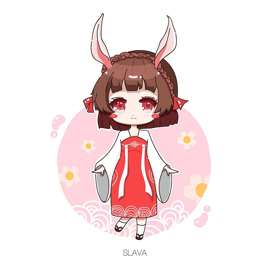 头像插画-汉服兔