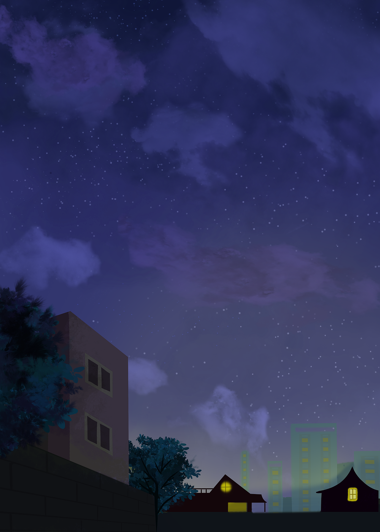 一组落日背景插画图片