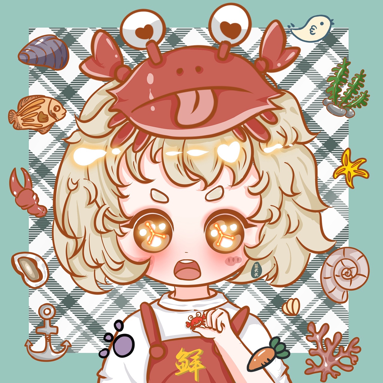 十二星座主题q版头像|插画|创作习作|苏小天儿 - 原创作品 - 站酷