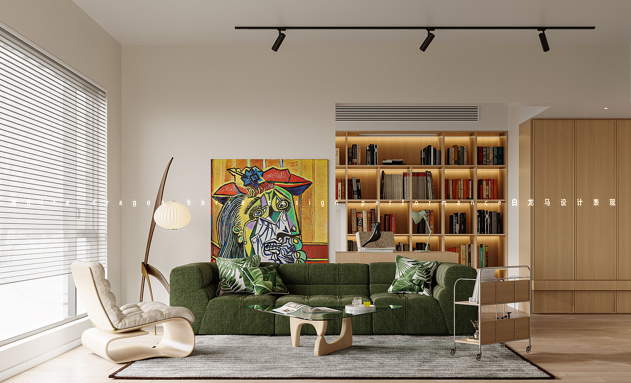 现代客餐厅—白龙马效果图