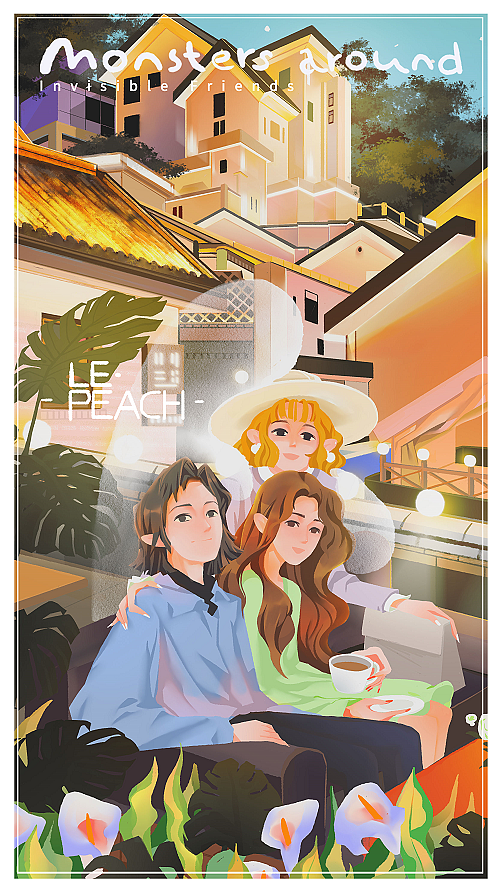 怪兽在身边（图ZMjU5NTkxMDcy） - 商业插画 - 站酷设计师乐桃le_peach原创素材 - 站酷ZCOOL