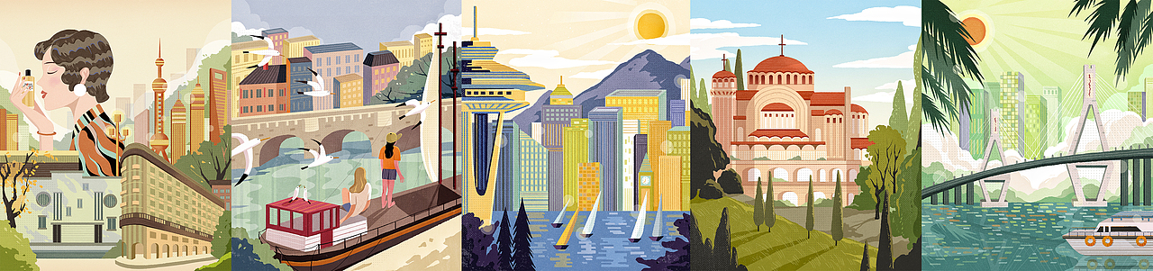 The New York Times Travel 36 Hours illustrations
