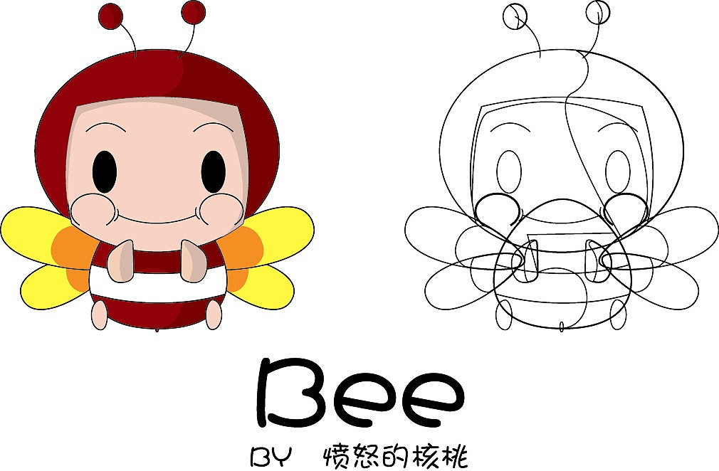 一只小蜜蜂（圖ZMjU1NDU2OA==） - 新銳潮流插畫 - 站酷設(shè)計師酷趣咔咔原創(chuàng)素材 - 站酷ZCOOL