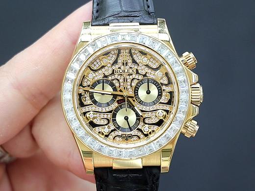 后镶钻改装劳力士迪通拿，改虎纹面效果欣赏