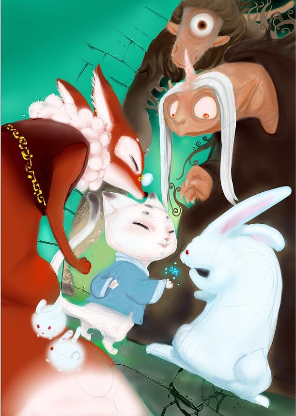 妖怪们的胡同交易（图ZMTI1NDkyNjk2） - 创作习作 - 站酷设计师农夫山猫原创素材 - 站酷ZCOOL