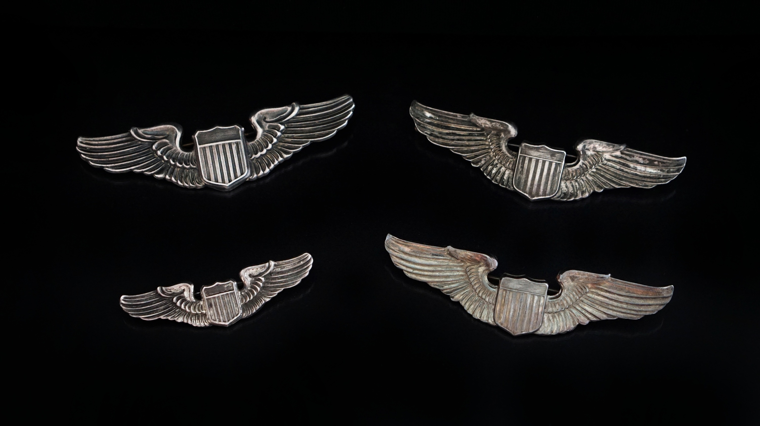 【二战美军飞行员纯银徽章】