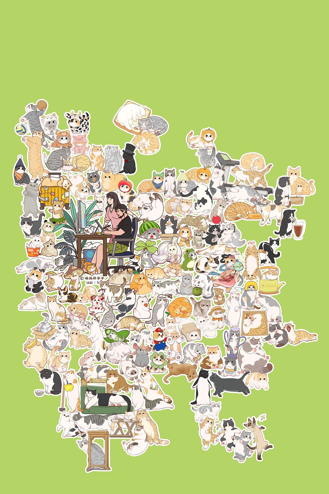 画猫的1450天记录!吸猫了,画猫的快乐你们懂么?（图ZMzUxNTU4MzQ4） - 艺术插画 - 站酷设计师喵画师华子原创素材 - 站酷ZCOOL