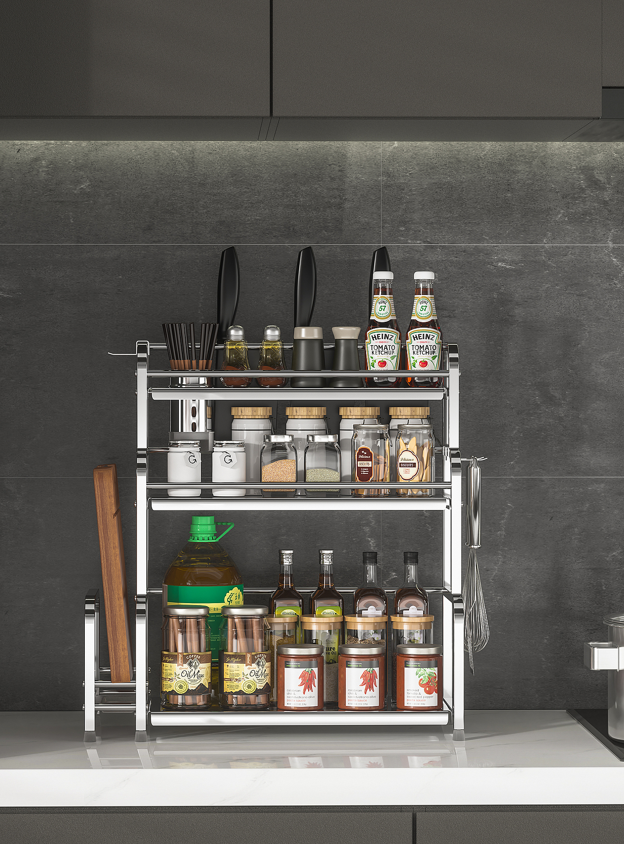 电商产品图#C4D#一些厨房挂件置物架3D渲染合集