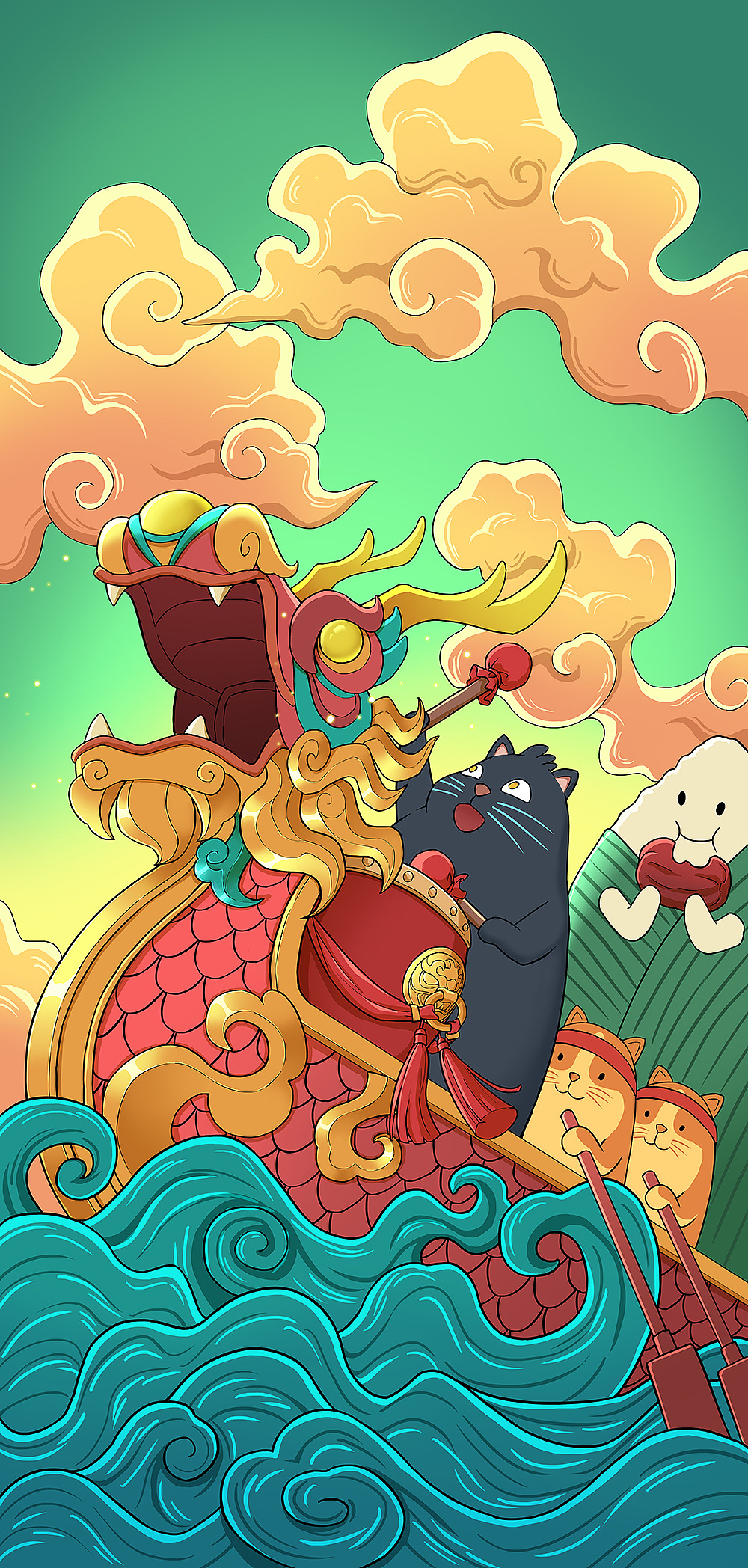 蓝憨憨(原创ip)场景-插画系列|插画|概念设定|兴晨兴晨 - 原创作品