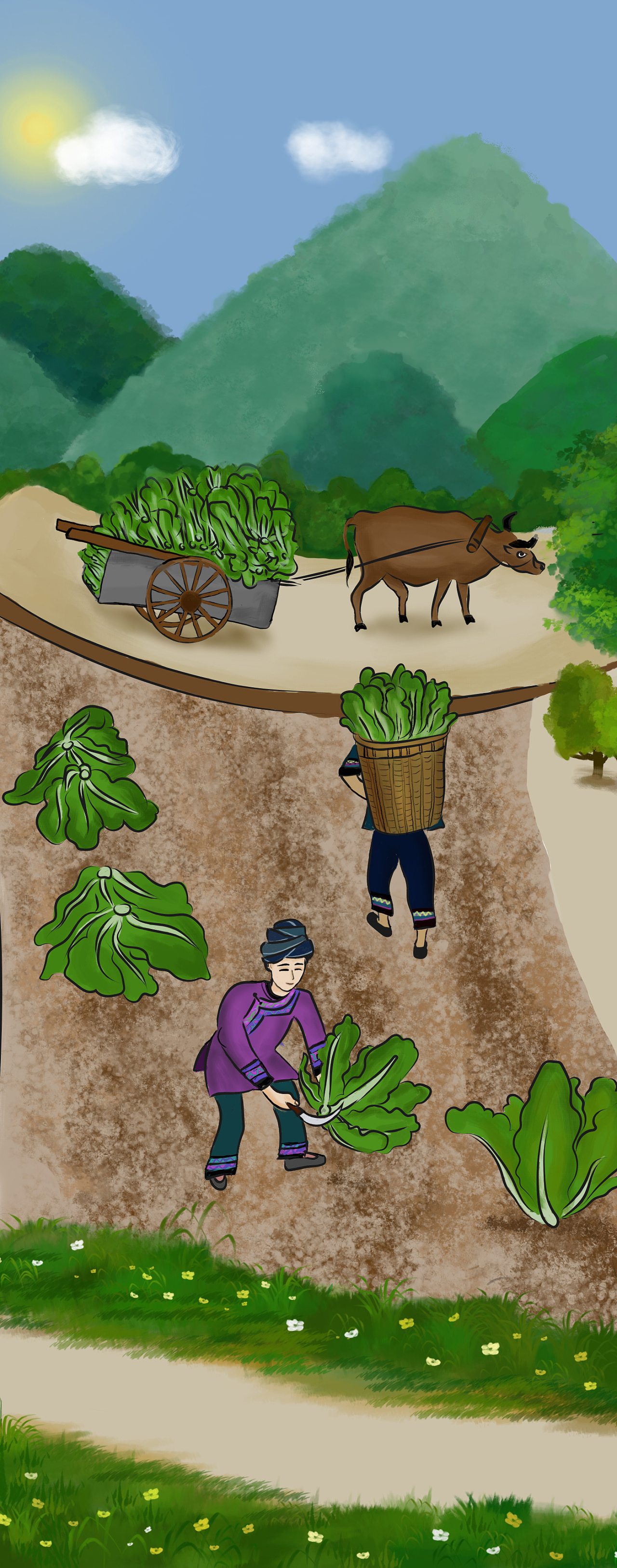 酸菜制作场景|插画|商业插画|蔚蔚的 - 原创作品 - 站酷 (zcool)