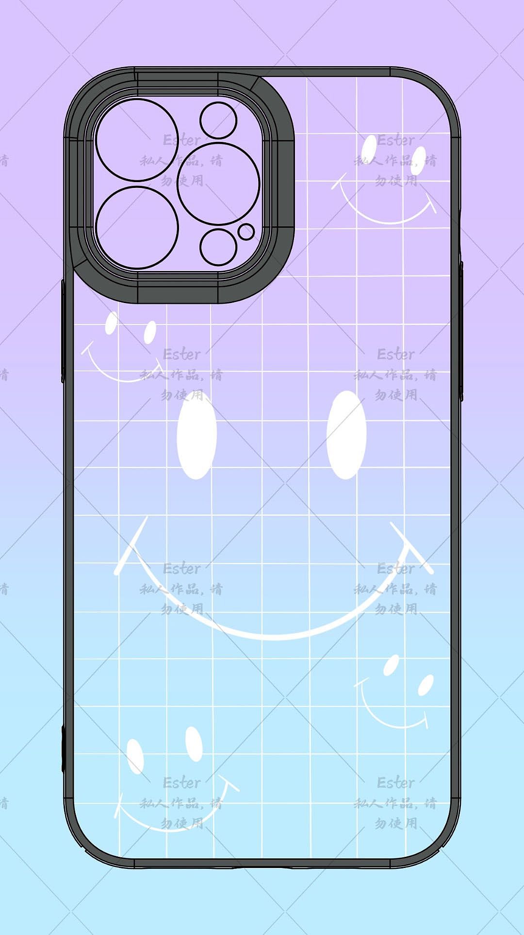 原创手机壳设计‖ 可授权‖ 渐变笑脸