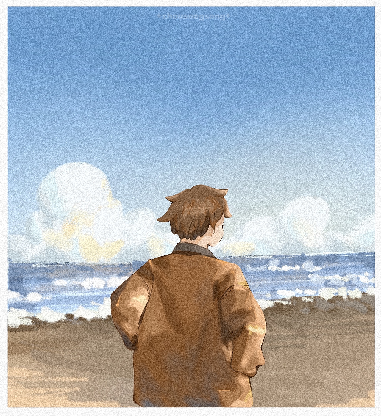 海边
认真画小人儿