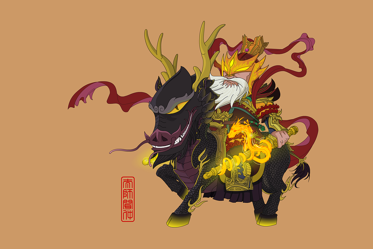 头生三眼,中间一目神通,白光数寸,可辨奸邪忠肝,人心黑白,为商朝太师