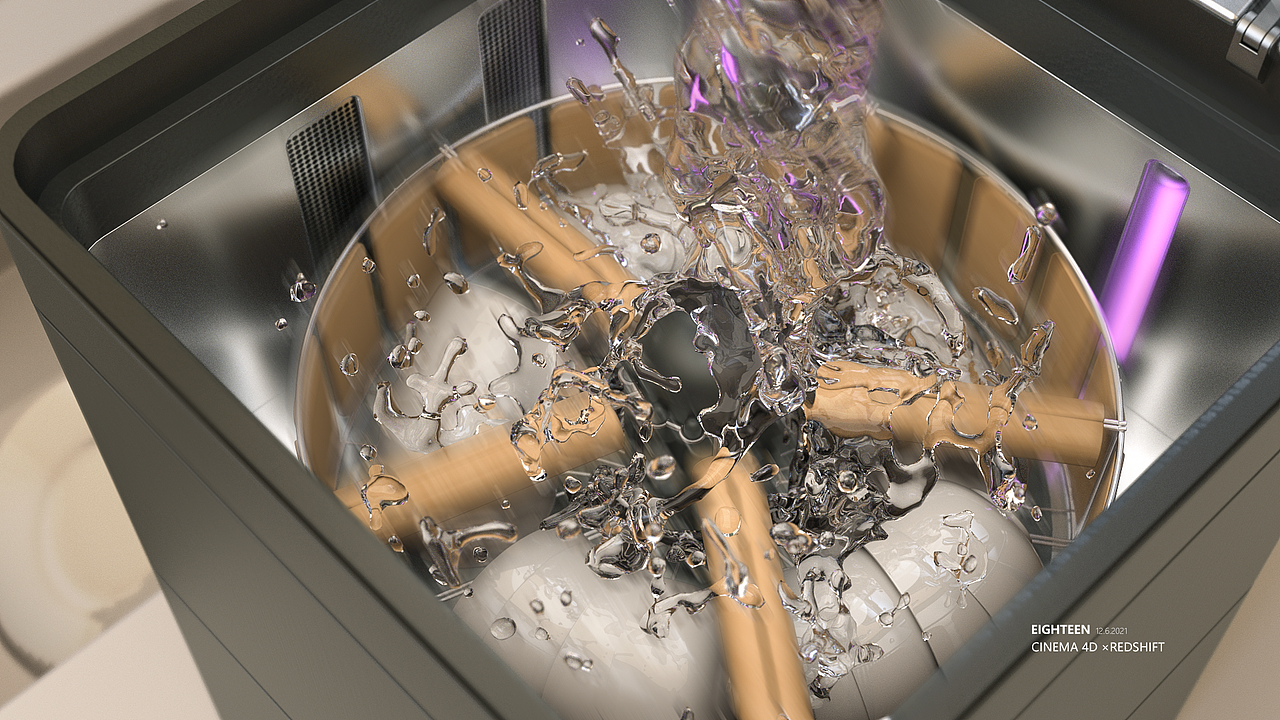 [水车]x[洗碗机]设计效果图 redshift cinema4d rhino