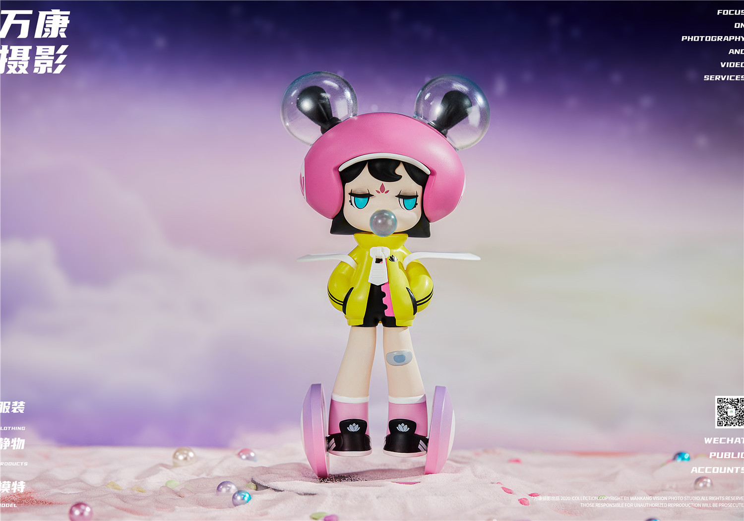 万康摄影 盲盒人偶卡通玩具创意背景拍摄