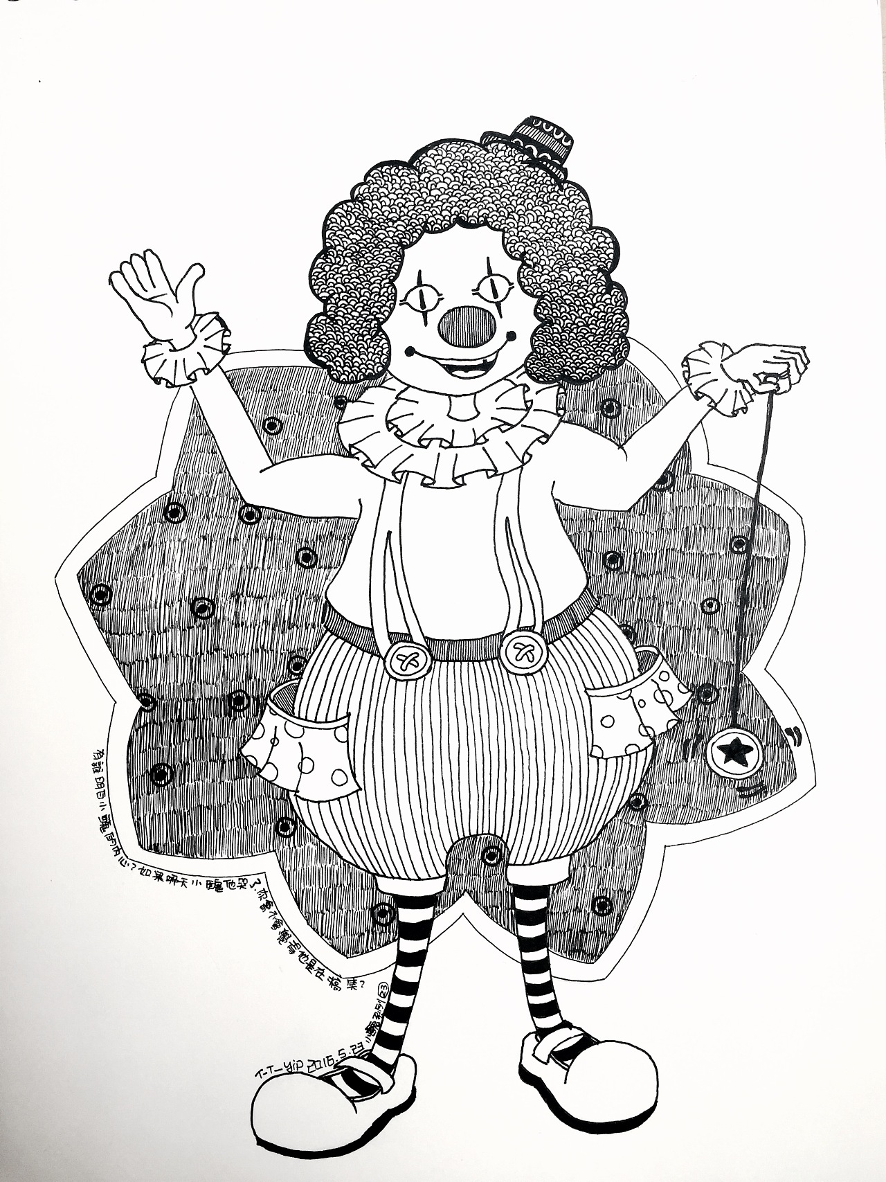 小丑手绘线稿图片