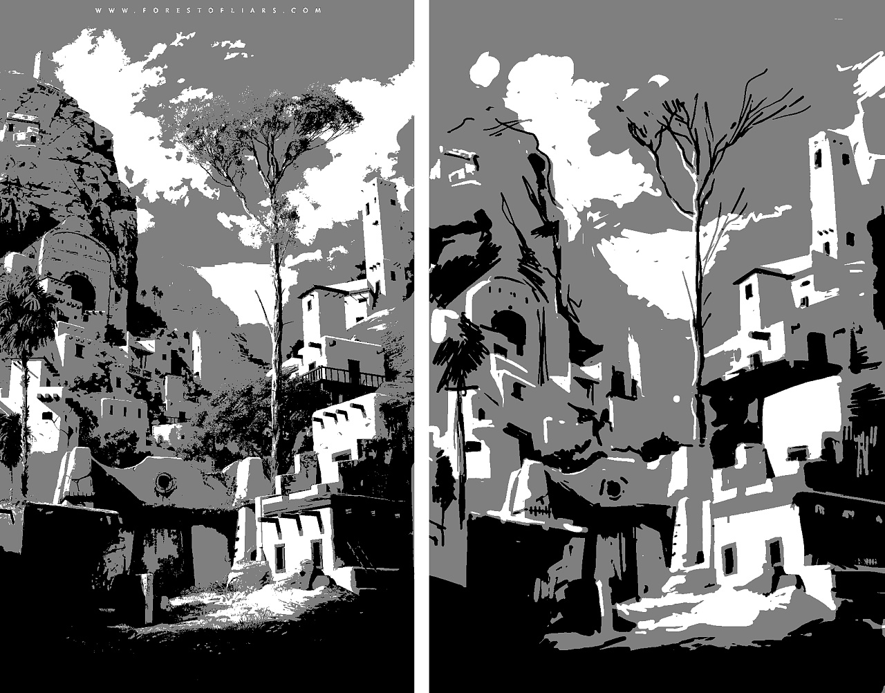 (色调分离)场景临摹练习方法分享