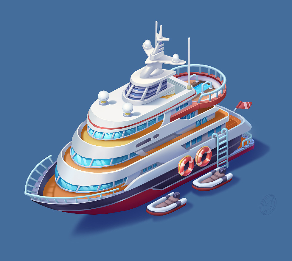 q版游艇|插画|游戏原画|光色xmx_原创作品-站酷zcool