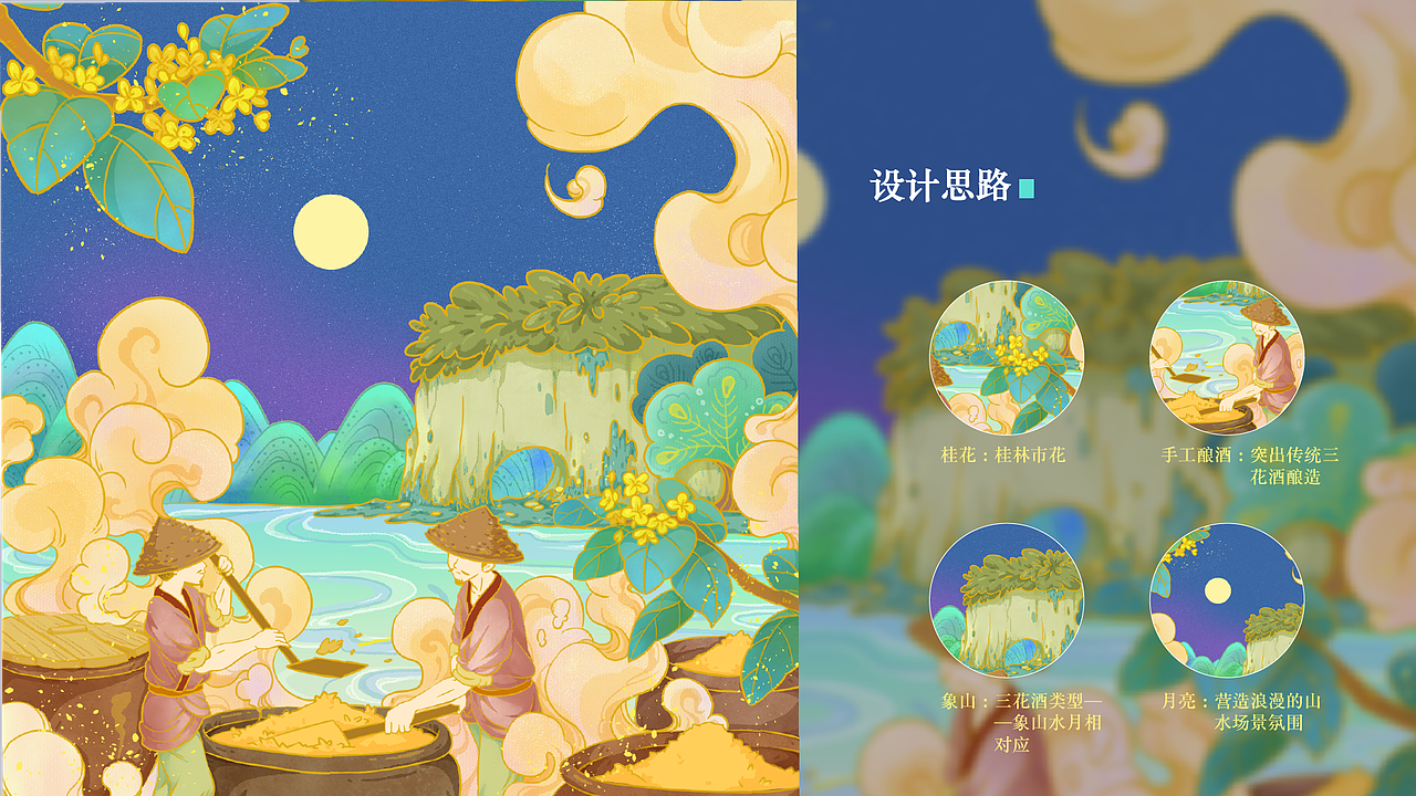 桂林三花，将秀美山水带回家（图ZMjQxNjAwNzcy） - 包装 - 站酷设计师申易木原创素材 - 站酷ZCOOL