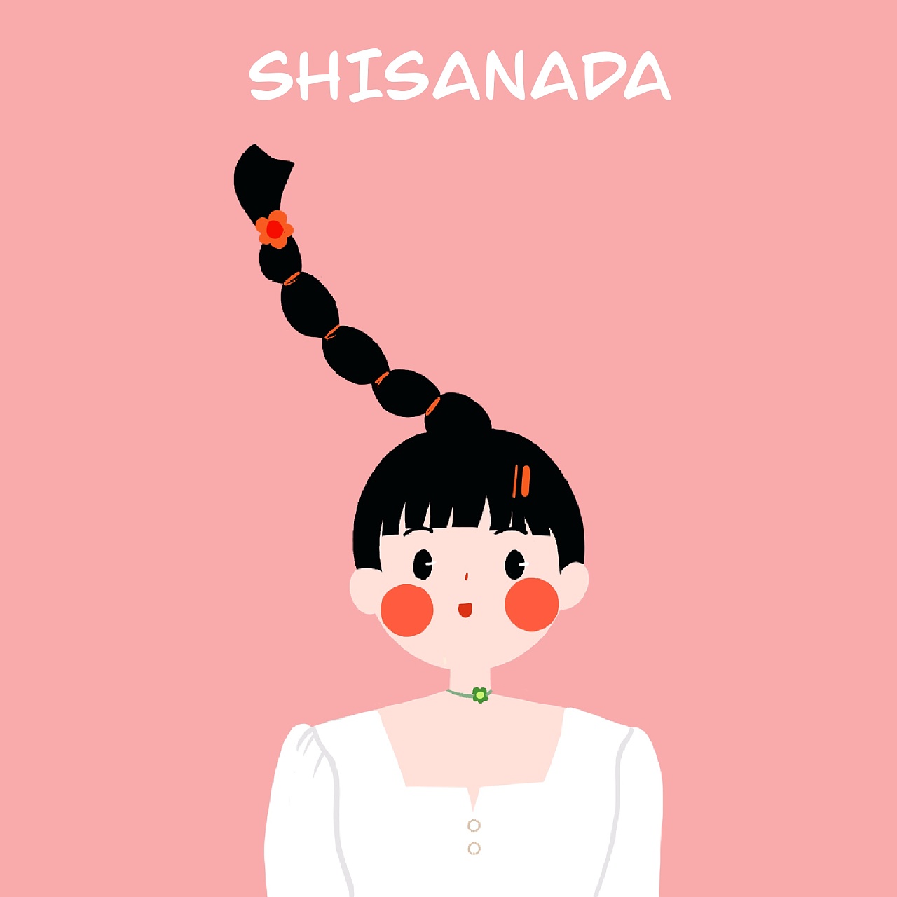 原创插画头像|冲天辫女生