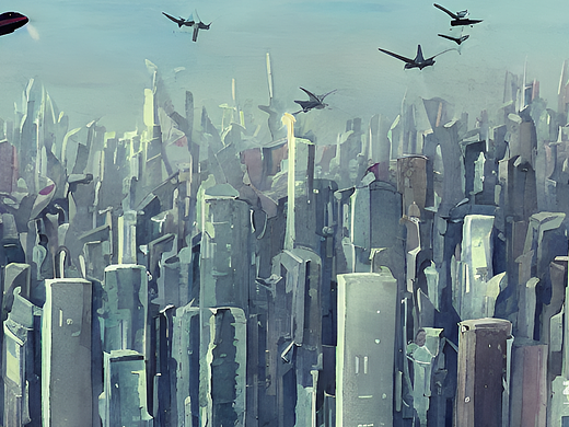 #AI创作实验室#飞机通过窗外俯瞰城市，无数架飞机在空