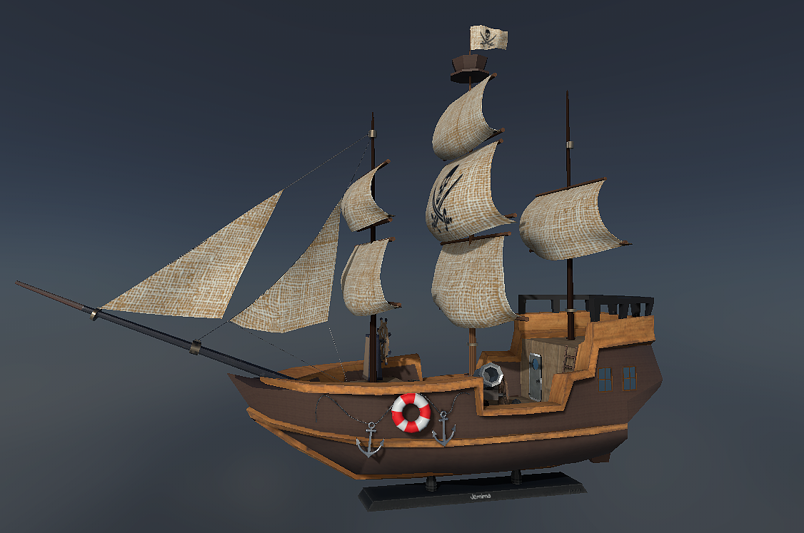 海盗船3d模型(maya)—wei