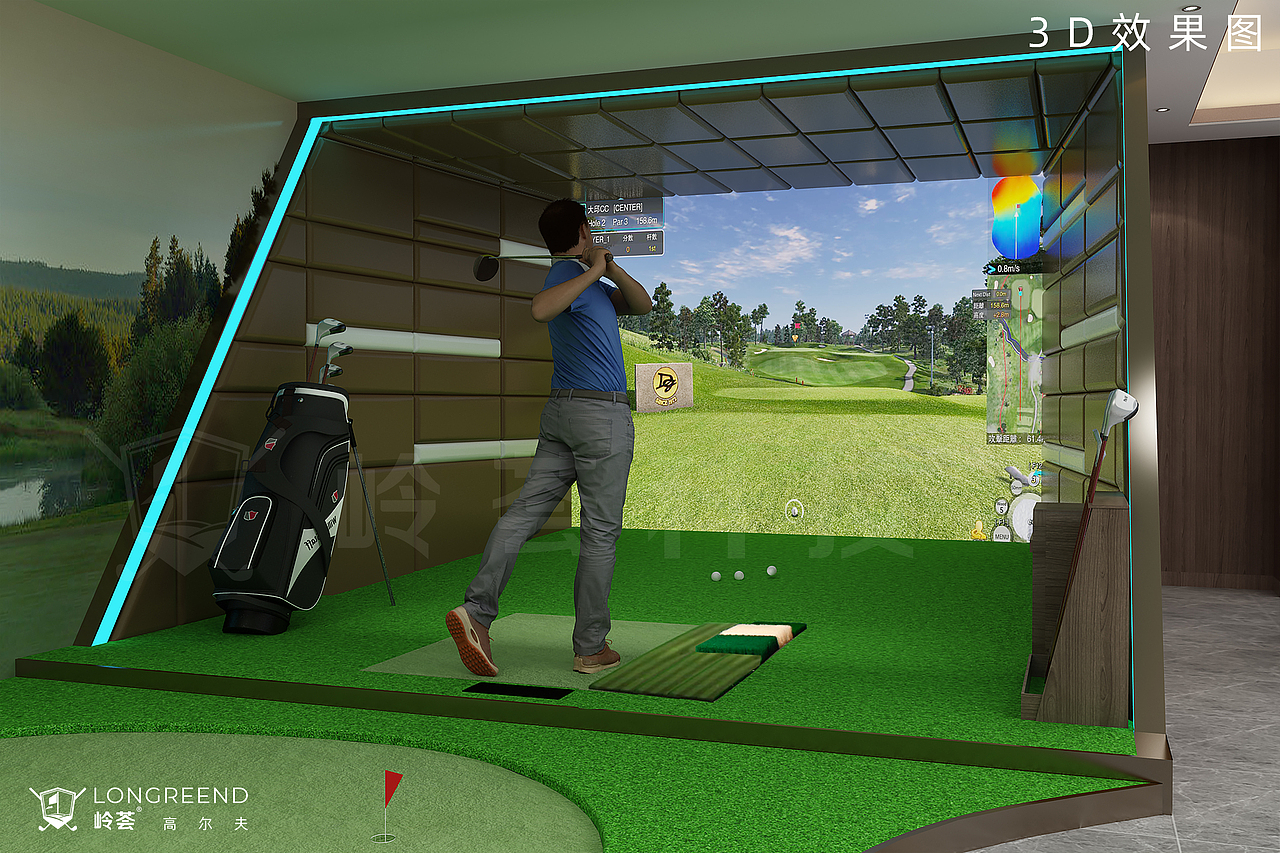 东莞市企业高尔夫运动康体中心高尔夫模拟器果岭工程（图ZMjU0OTY5MTg4） - 其他空间 - 站酷设计师岭荟科技原创素材 - 站酷ZCOOL