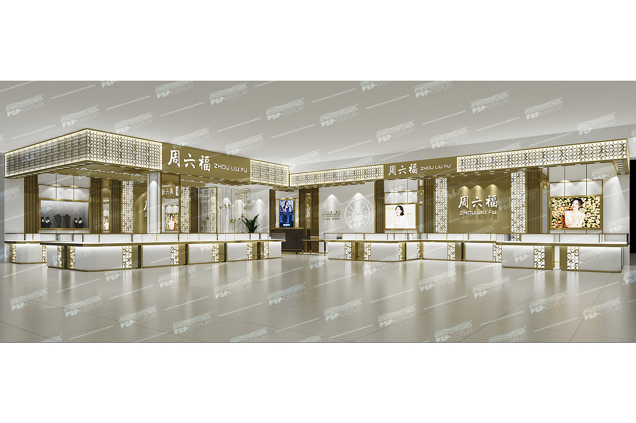 珠宝店面设计-驻马店某商场周六福