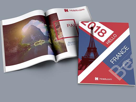 France(法国)旅行宣传册（红蓝大色块）