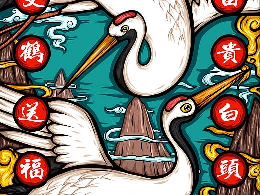 国潮风吉祥物插画