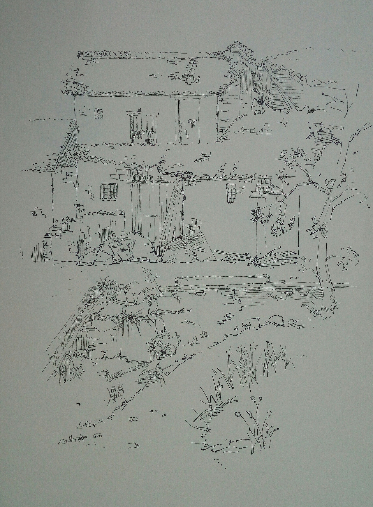 针管笔写生绘画