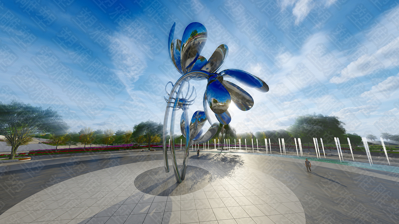 不锈钢雕塑设计 公园主题雕塑设计 镜面花朵雕塑设计（图ZMjc1NTk5MDIw） - 场景 - 站酷设计师雕塑工厂原创素材 - 站酷ZCOOL