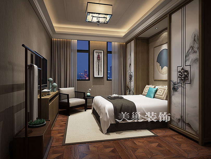 郑州亚星观邸四居室，170平新中式风，精致素雅有格调（图ZMTg1MzI2MzY4） - 家装设计 - 站酷设计师美巢装饰花园路店原创素材 - 站酷ZCOOL