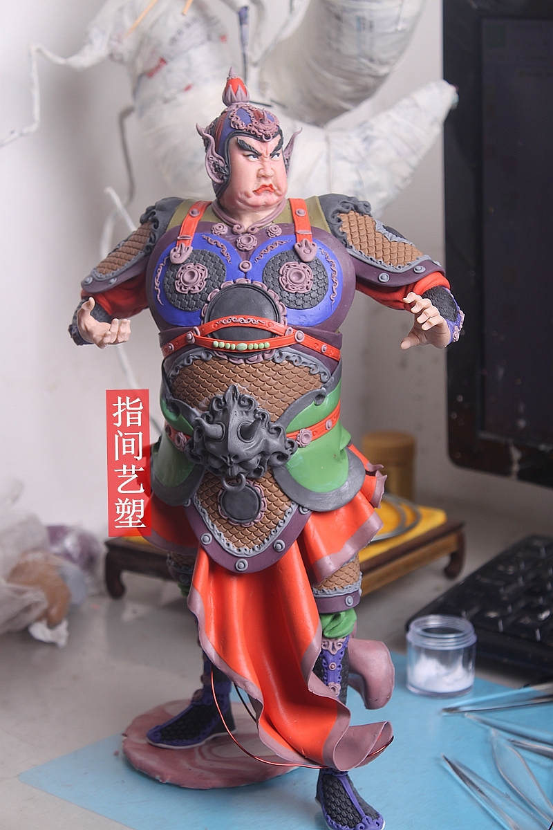 贺加贵面塑软陶(韦陀菩萨 )(图ZNzY4MDQwNDA=) - 手办/模玩 - 站酷设计师贺加贵3D翻糖原创素材 - 站酷ZCOOL