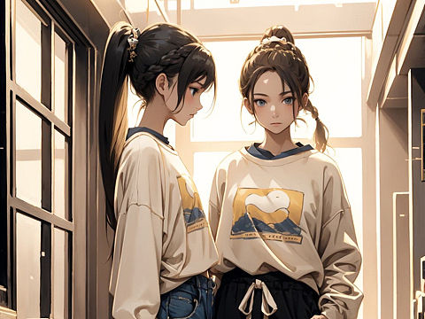 AI原创设计 酷帅少女