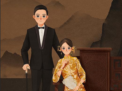 秀禾服复古婚纱照