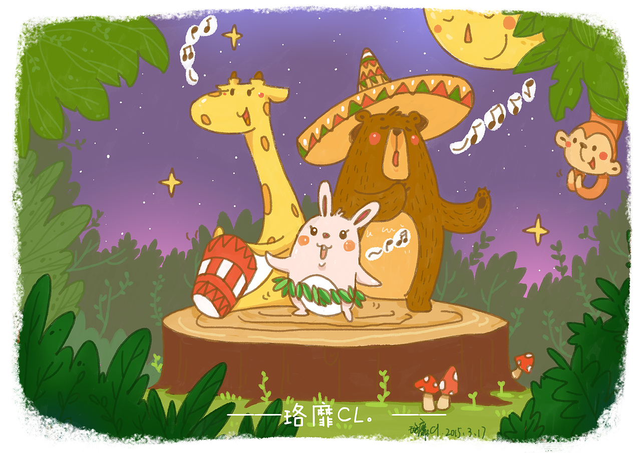 动物狂想曲（图ZMjU2MjQwNjg=） - 儿童插画 - 站酷设计师珞靡原创素材 - 站酷ZCOOL