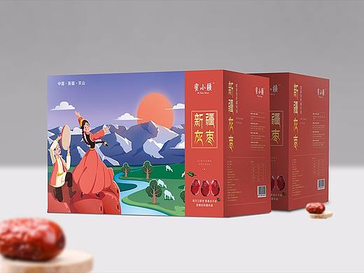 手绘新疆红枣包装箱