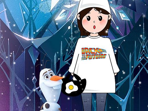 自己的每日穿搭头像插画