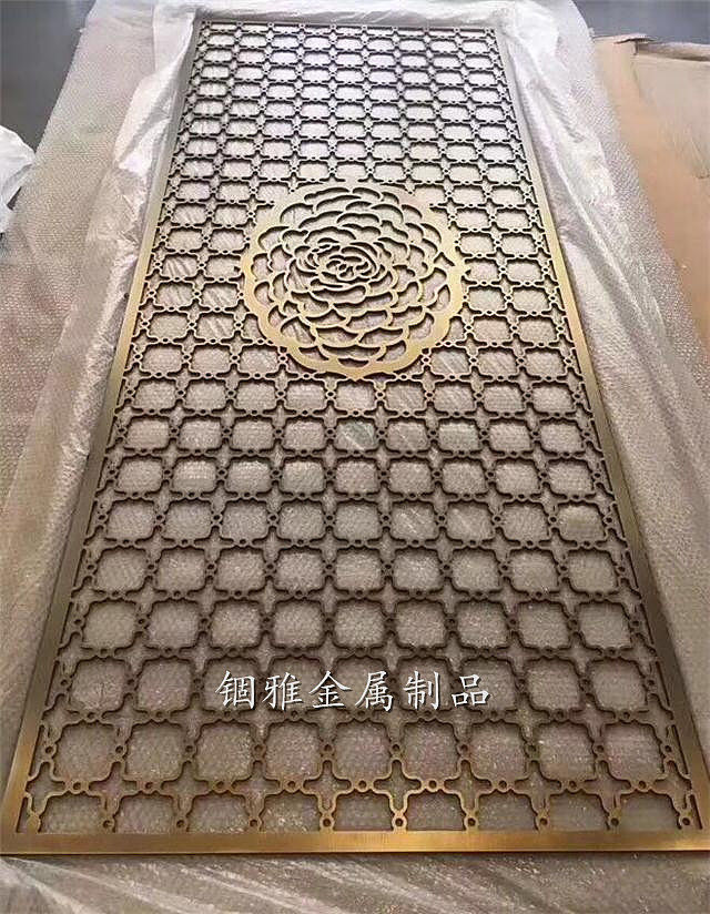 红古铜铝板镂空雕花屏风花格,一种轻奢的存在