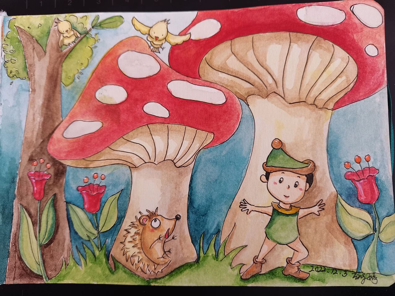 【水彩插画】一起捉迷藏吧!