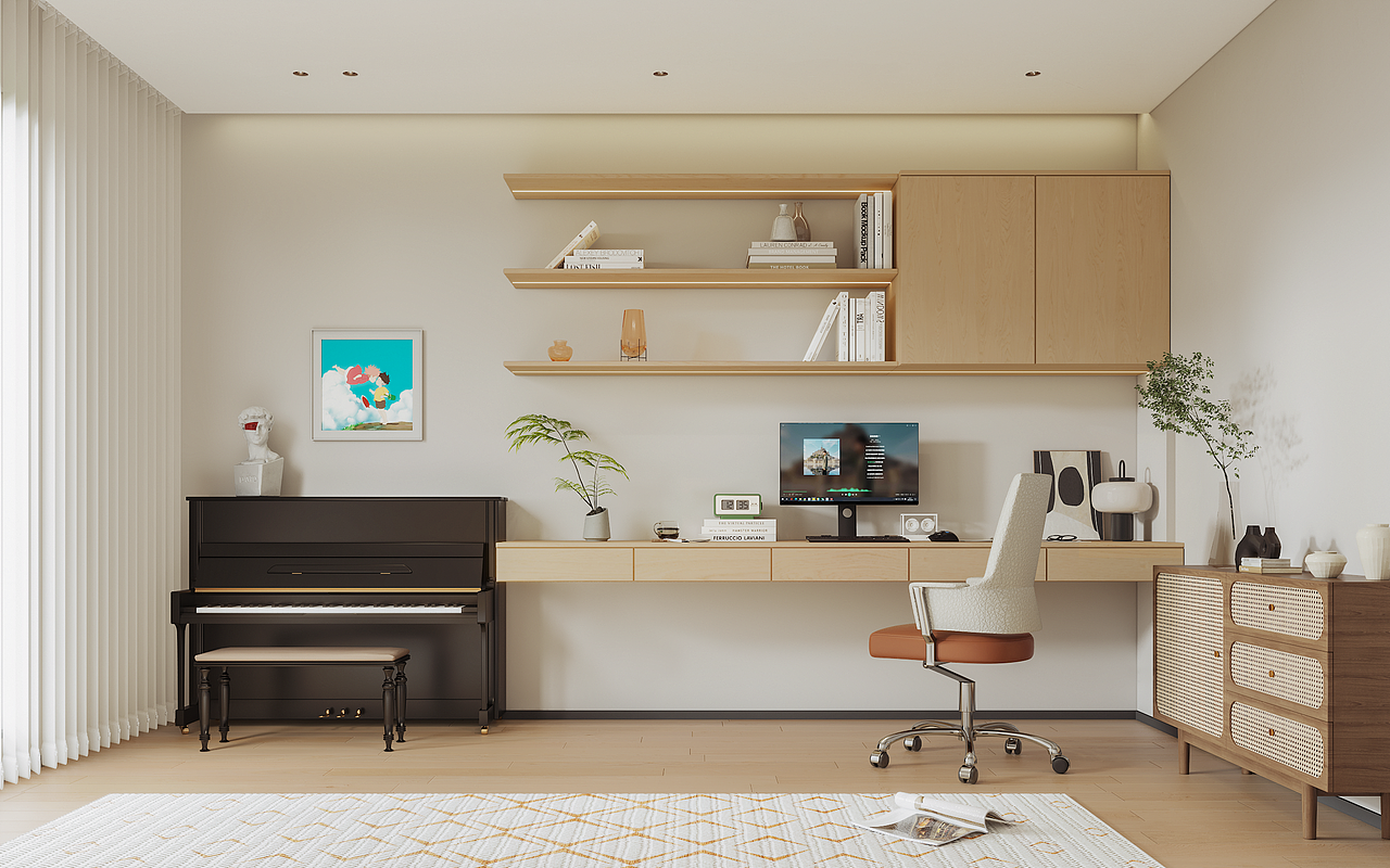 现代简约书房设计