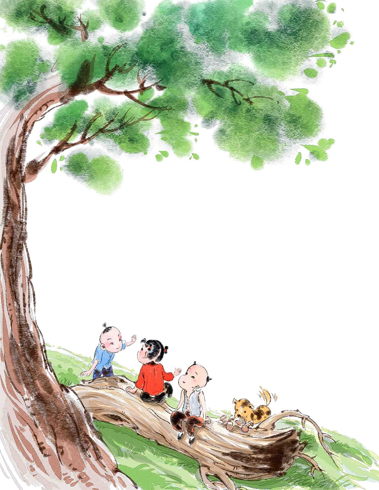 中国风 童书 古文插图 水墨画