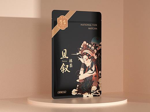青昔国潮抹茶｜包装设计  国潮插画