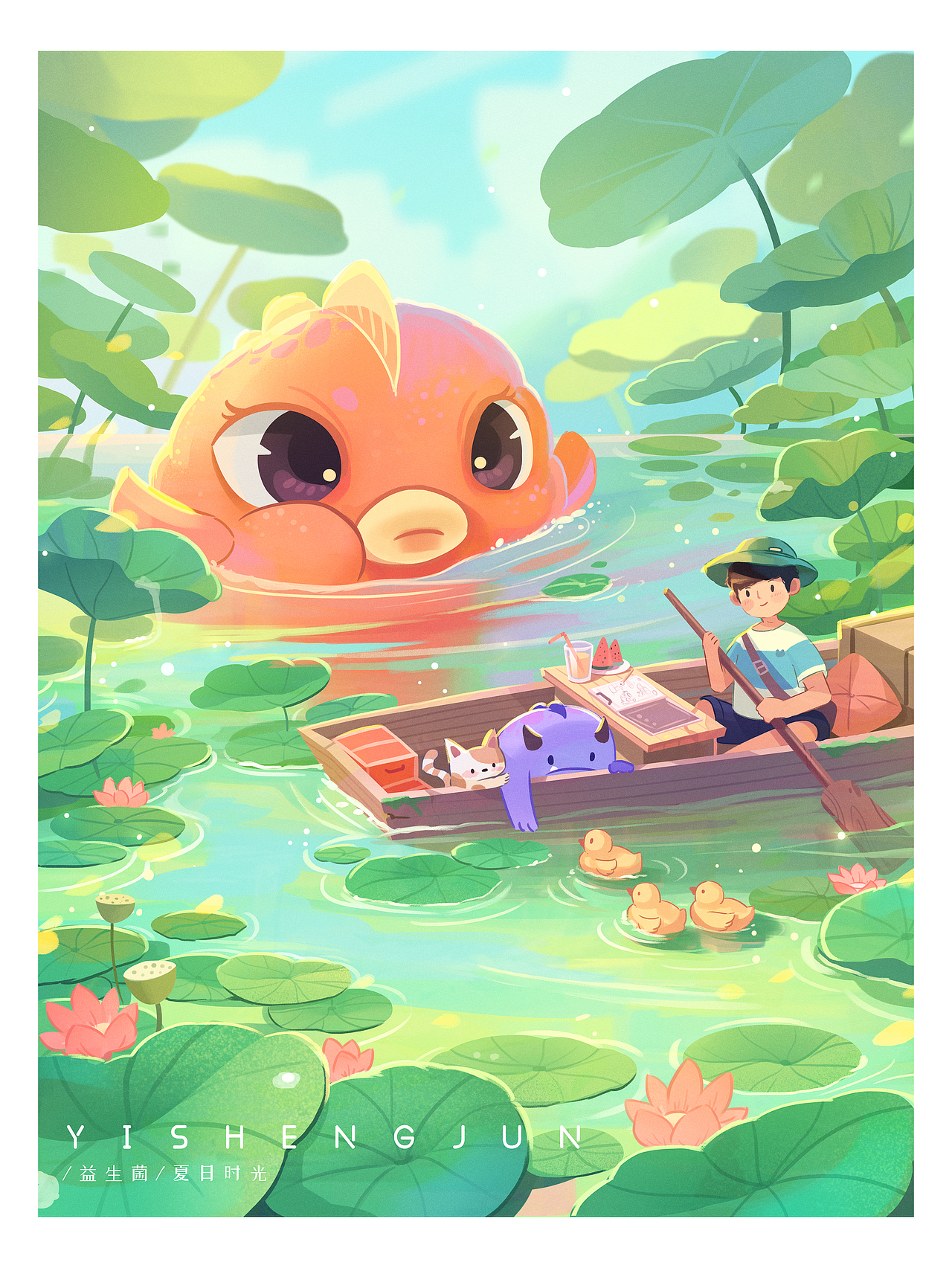 夏日时光（图ZMjYxNTQ1NzI0） - 创作习作 - 站酷设计师插画师益生菌原创素材 - 站酷ZCOOL