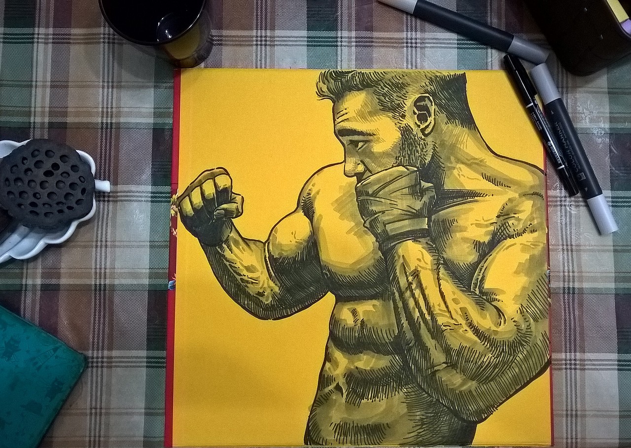 拳击手|纯艺术|绘画|兆得柱_原创作品-站酷zcool