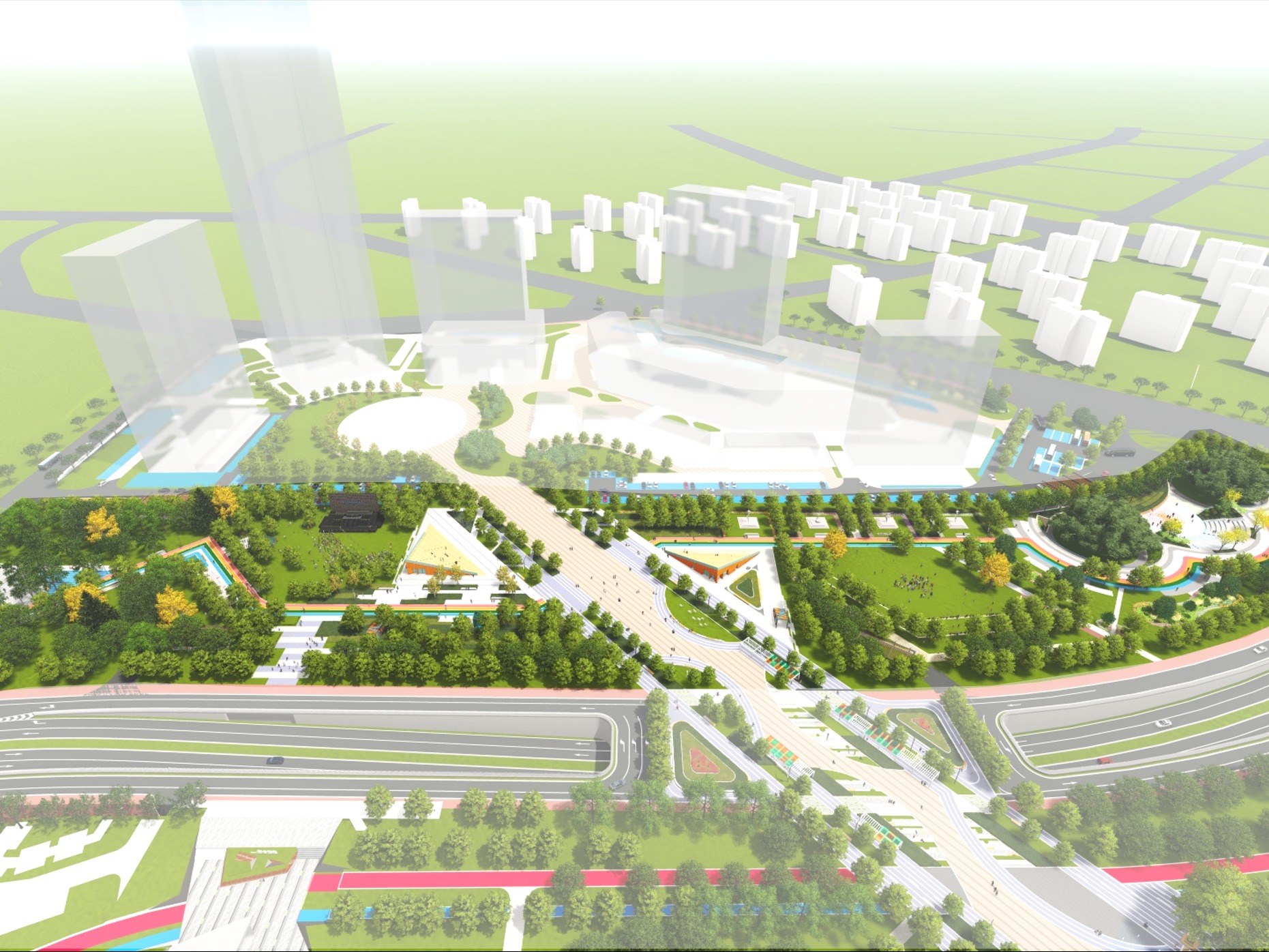 滨江路--景观3dmax 模型下载-光辉城市