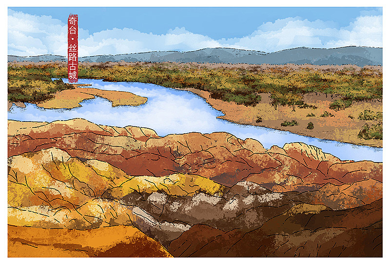 乌鲁木齐风光|插画|创作习作|dre大利 - 原创作品 - 站酷 (zcool)