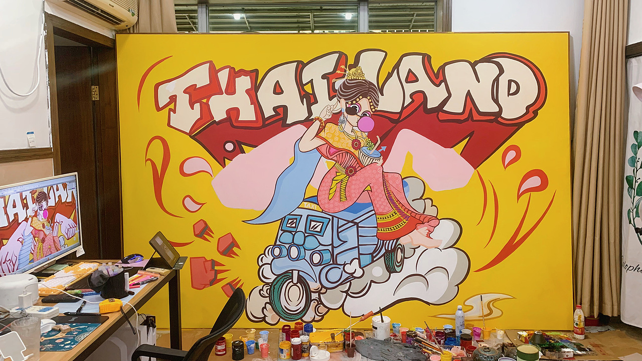 超可爱的插画创作绘画以及周边过程（图ZMjg0NjQwMjg4） - 商业插画 - 站酷设计师画墙绘的傻妞原创素材 - 站酷ZCOOL